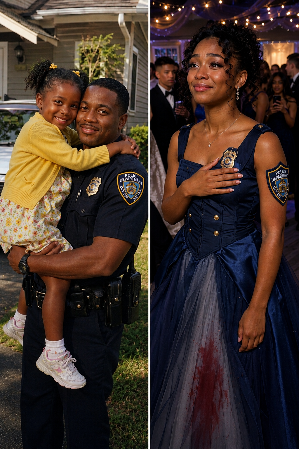 My Daughter Made Her Prom Dress Out of Her Late Father's Uniform – When Her Mean Classmate Poured Punch on It, the Girl's Mother Grabbed the Mic and Said Something That Froze the Whole Gym