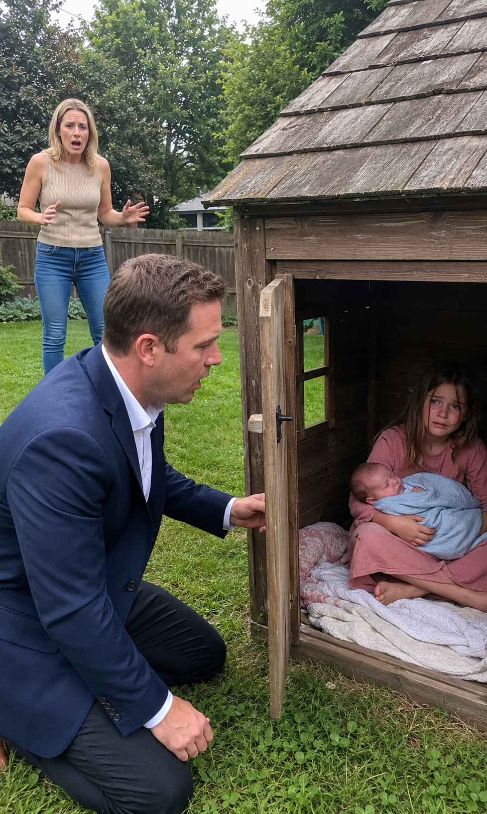 I Opened The Backyard Doghouse And Found My Two Children Hiding Inside—My 7-Year-Old Daughter Whispered “Dad…” Like She Wasn’t Sure I’d Come Back… And What The Security Cameras Revealed About My Wife Changed Everything I Thought I Knew About My Own Home