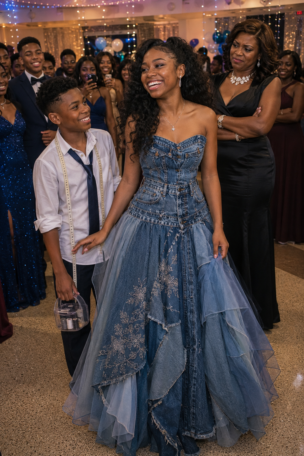 My Stepmom Refused to Give Me Money for a Prom Dress – My Brother Sewed One from Our Late Mom's Jeans Collection, and What Happened Next Made Her Jaw Drop