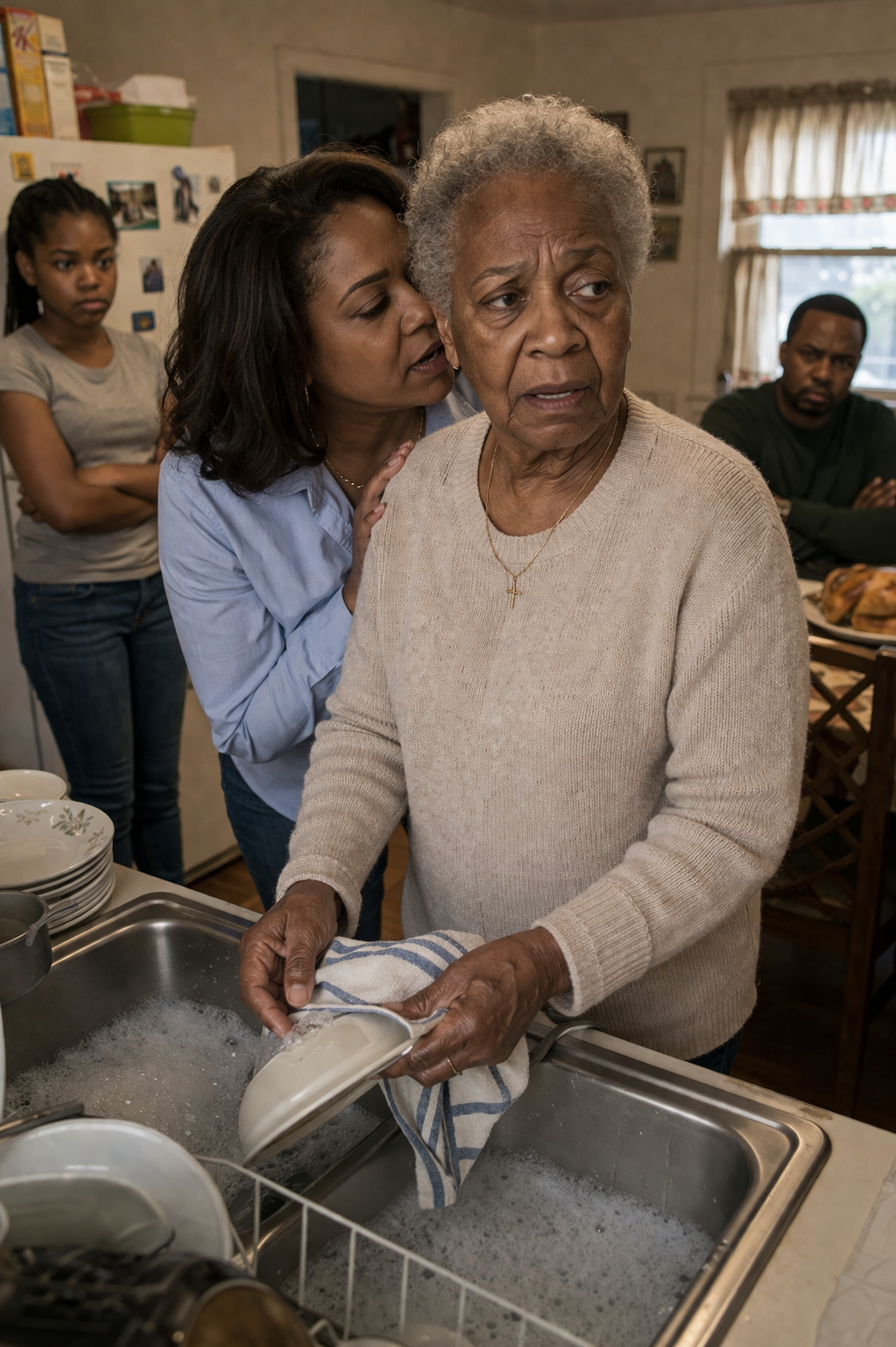 While cleaning up after a family dinner, 65-year-old Adelaide was at the sink when her daughter-in-law leaned in and quietly said, “You old witch, I only put up with you because of my husband.”