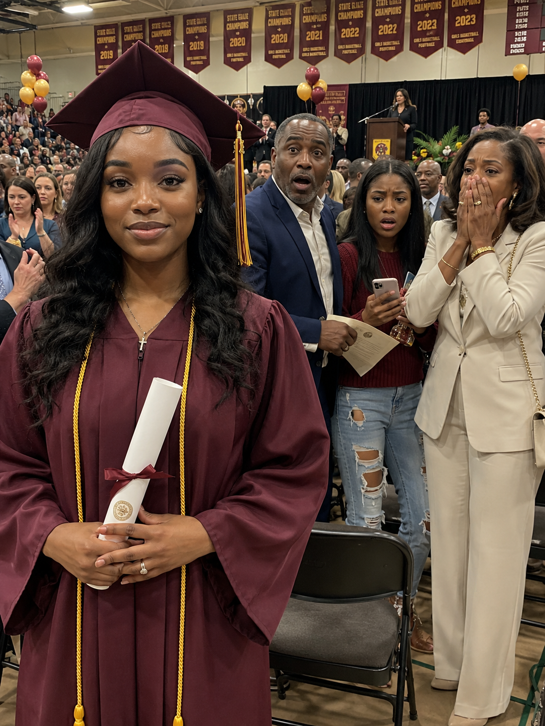 My parents told me to take the bus to my Harvard graduation because they were too busy buying my sister a brand-new Tesla, but when they finally showed up expecting to watch me quietly walk across the stage and go back to celebrating her, the dean took the mic, said my name, and my father dropped his program as the whole crowd learned what I had built while they were busy acting like I was never the child worth showing up for.