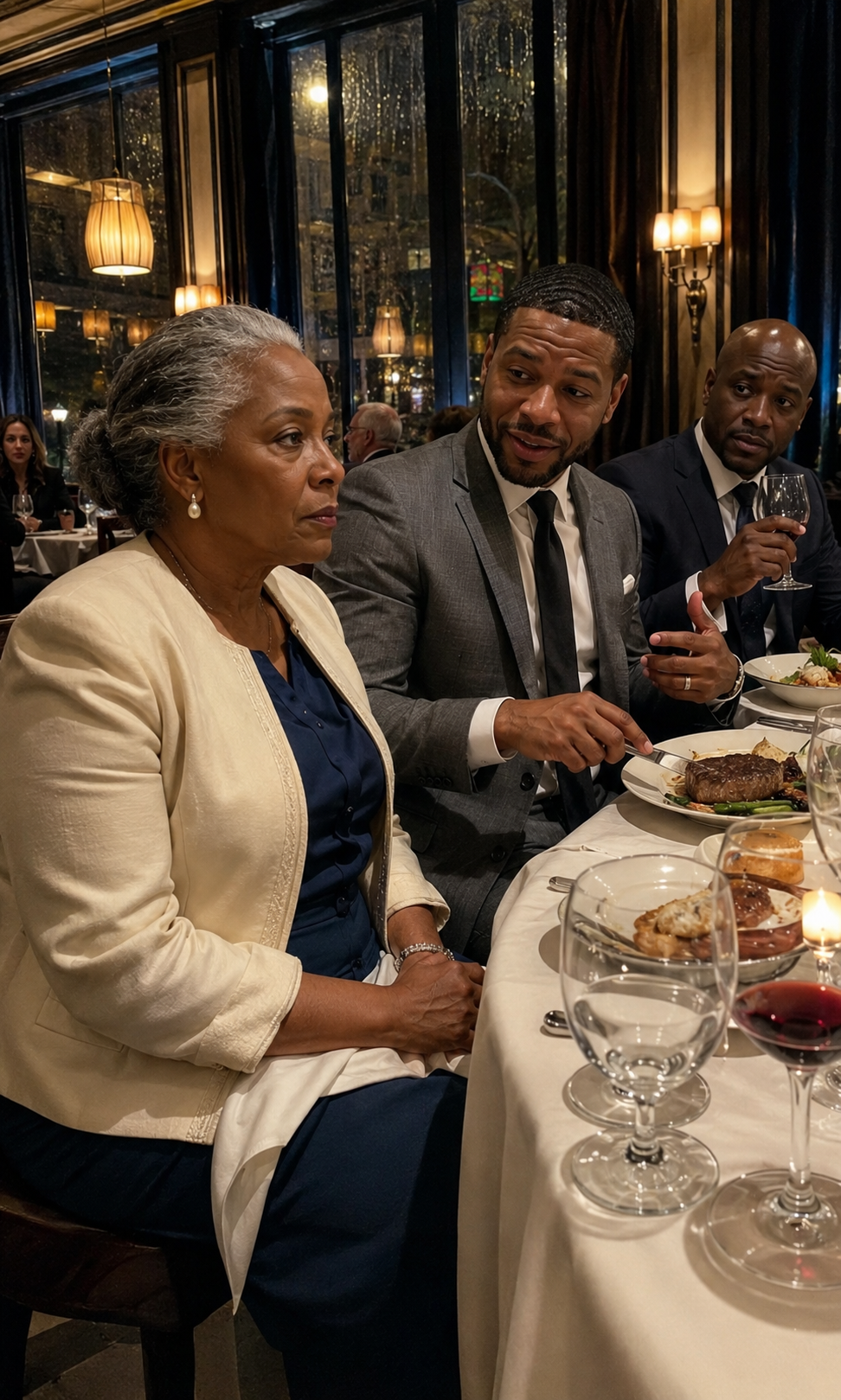 My son took me to a business dinner with a French client, and I pretended not to understand a single word.