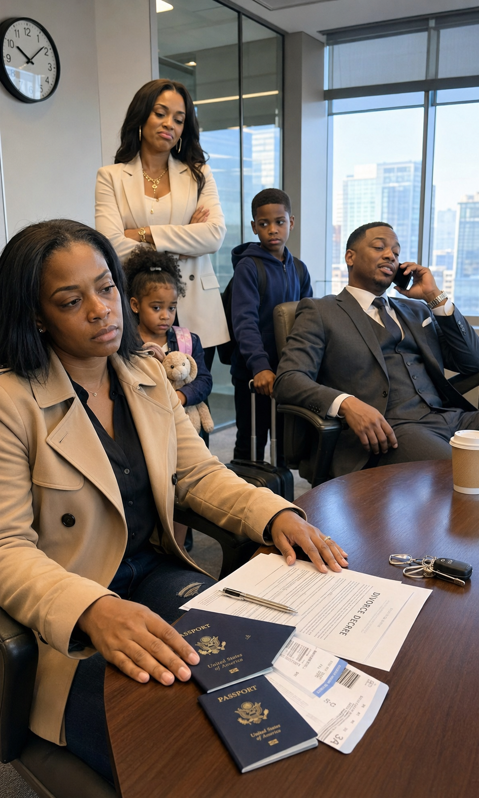 5 minutes after the divorce, I flew abroad with my two kids. Meanwhile, all seven members of my ex-in-law’s family had gathered at the maternity clinic to hear his mistress’s ultrasound results, but the doctor’s words left them stunned.