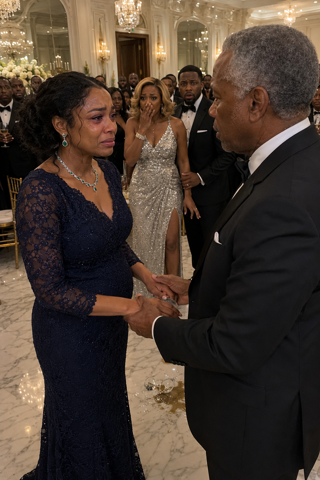 My husband hi:d me at the party because he was embarrassed by my cheap dress… but his career collapsed when his billionaire boss recognized my necklace and fell to his knees, revealing a 30-year-old secret.