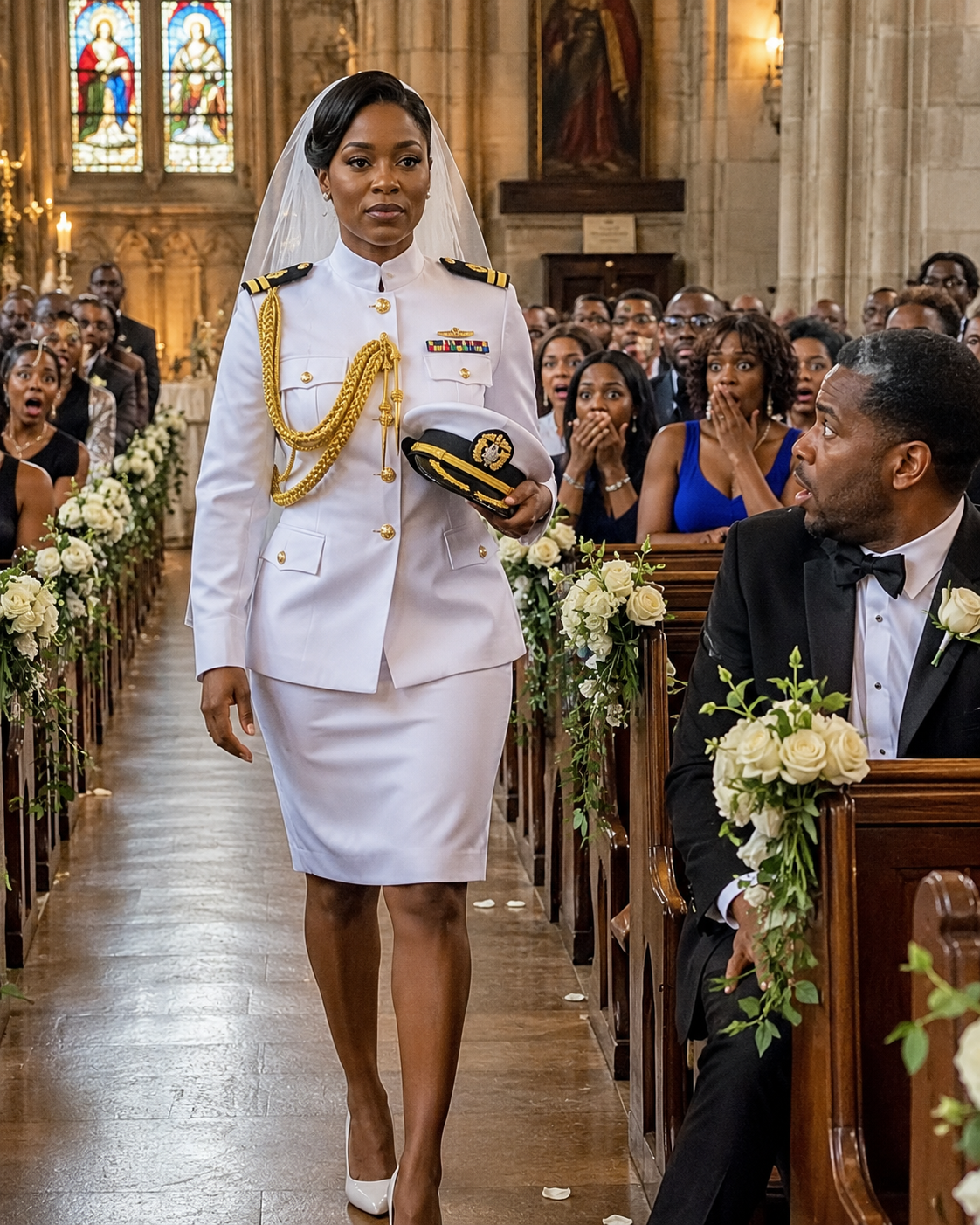 They destroyed her four wedding dresses hours before the wedding out of pure envy, but she arrived at the altar wearing something that made her own bl00d tremble with shame.