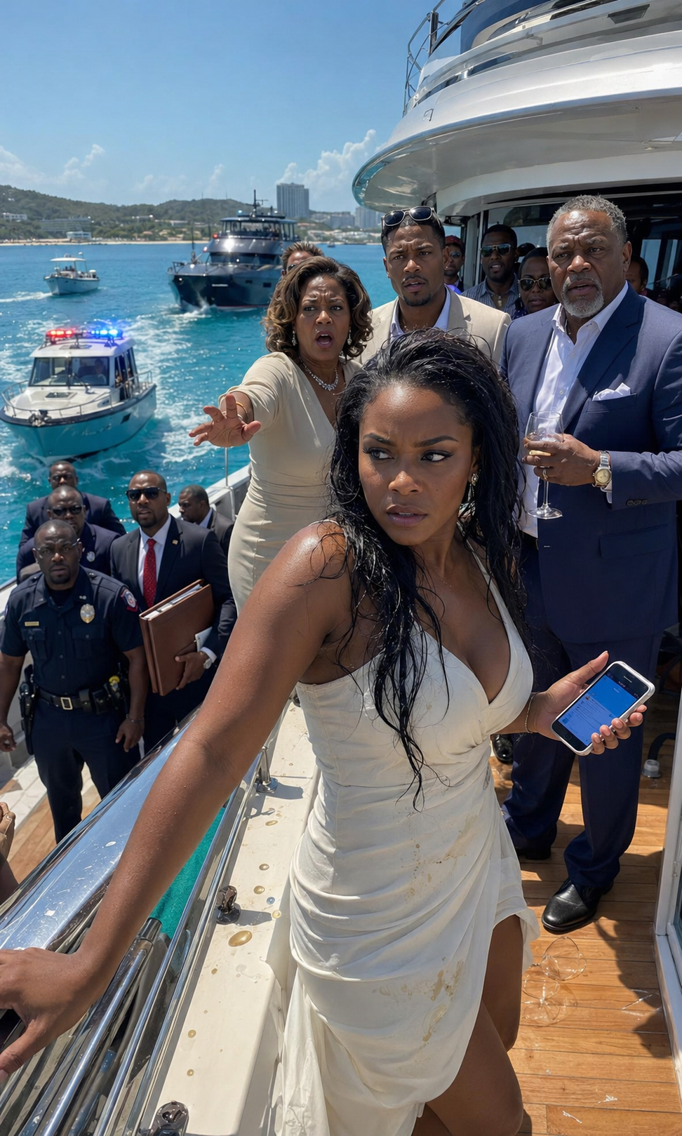 I never told my boyfriend’s arrogant parents that I was the one who owned the bank holding all their debt. To them, I was just “some barista with no future.” At their luxury yacht party, his mother sneered and shoved a drink into my hands, spilling it down my dress. “Staff should stay below deck,” she said coldly. His father laughed. “Careful—don’t ruin the furniture.”