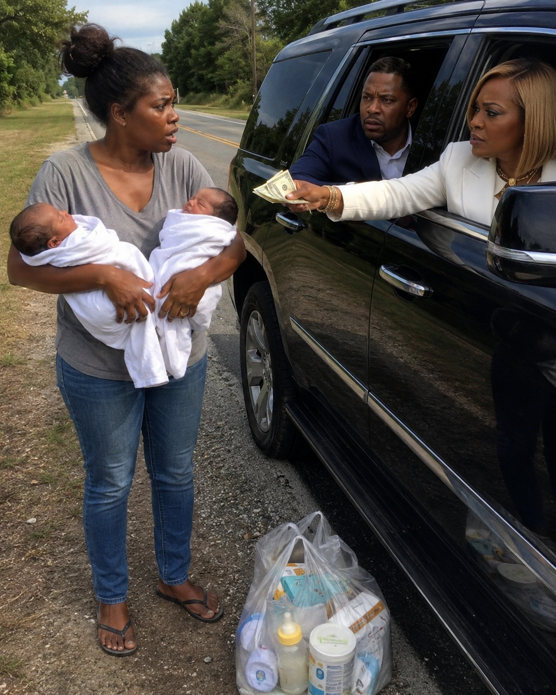 A divorced millionaire was driving his fiancée home when he unexpectedly saw his homeless ex-wife on the street.
