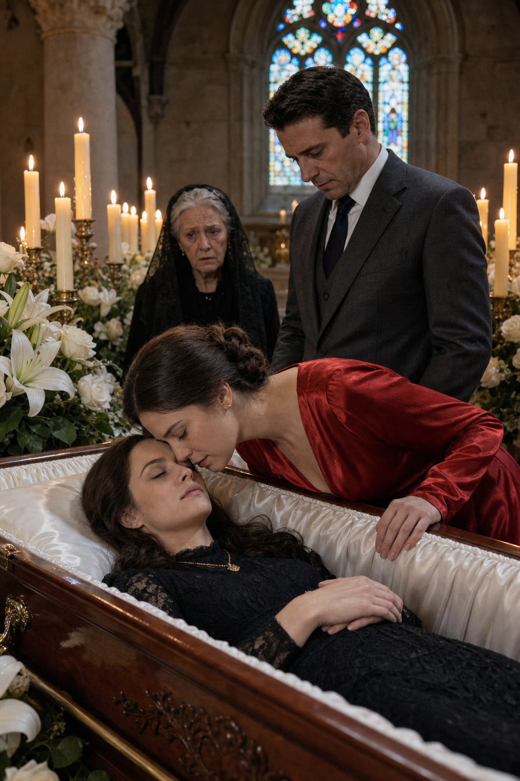 At my daughter’s funeral, her husband’s mistress leaned close and whispered, “I won”… until the lawyer stepped forward, asked for silence, and began reading the will.