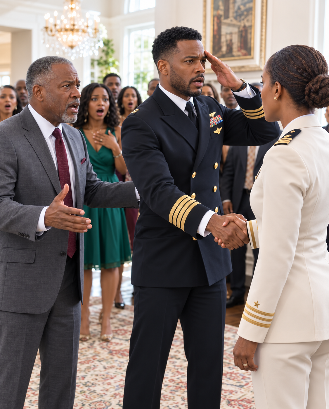 My dad said it was embarrassing to introduce me to my sister’s fiancé, a Navy SEAL commander, but when he shook my hand, stepped back, and saluted me as “admiral, ma’am,” everyone went silent…
