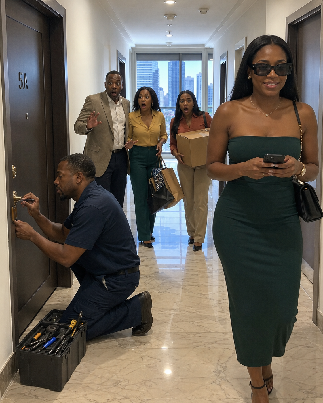 I canceled my trip to keep an eye on my inherited apartment and discovered my family moving in with a locksmith: “She’ll only cry for a few days,” they said… but they didn’t know the police were already on their way.