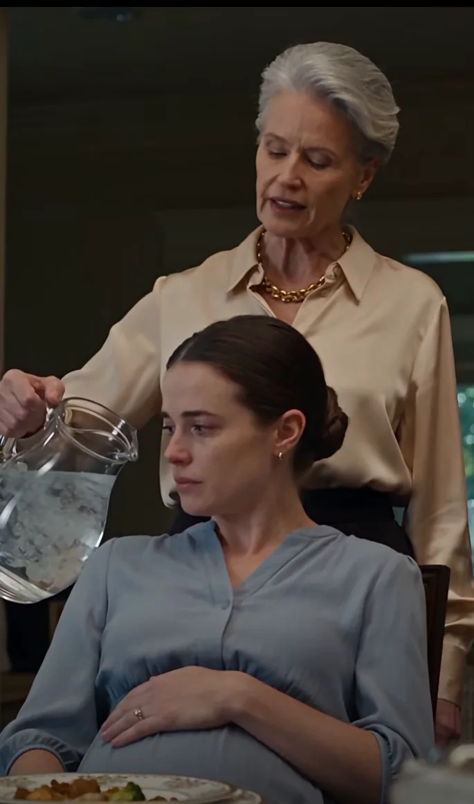 My mother-in-law poured ice water over my seven-month pregnant belly while another woman sat beside my husband—but the moment I called Daniel, his face went pale.