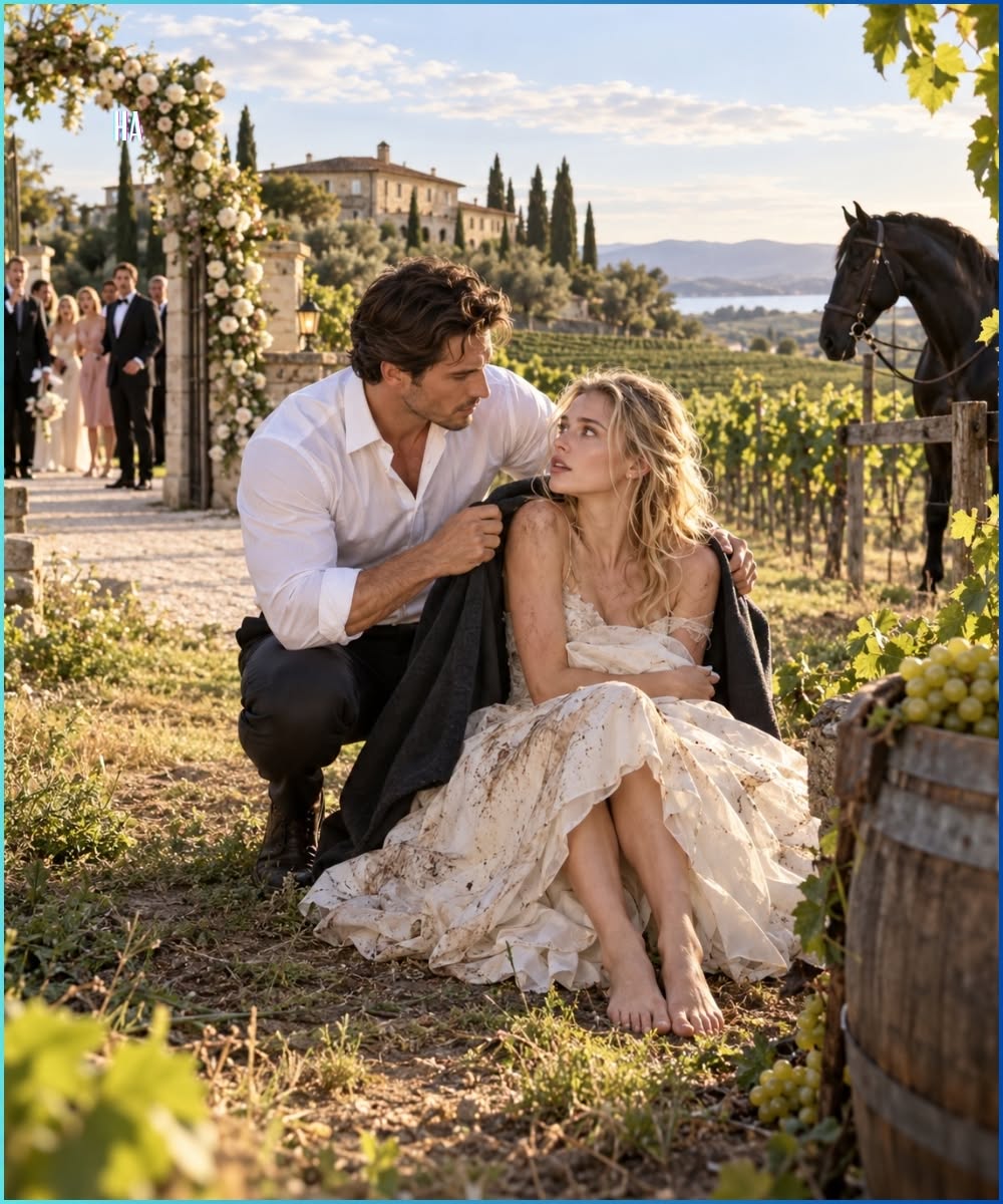 Thirty-seven minutes before marrying a powerful man, I climbed out a bathroom window barefoot—and the millionaire who found me hiding in his vineyard asked one question that changed everything.