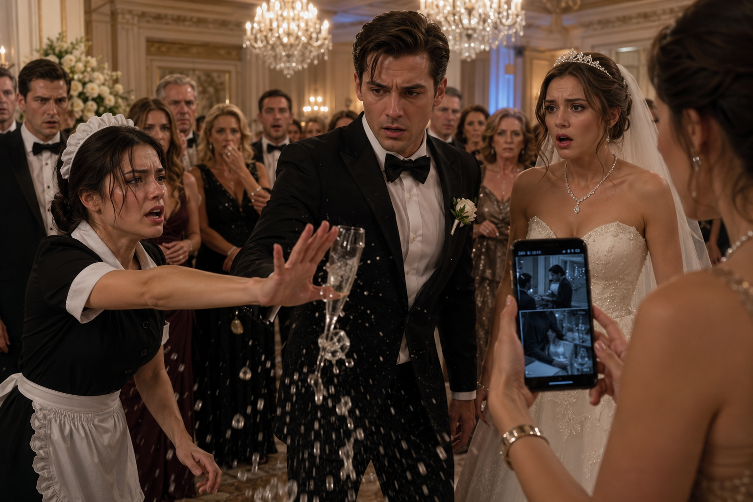 When the maid screamed “STOP!” nobody listened—until the groom discovered what was really inside his champagne glass... .