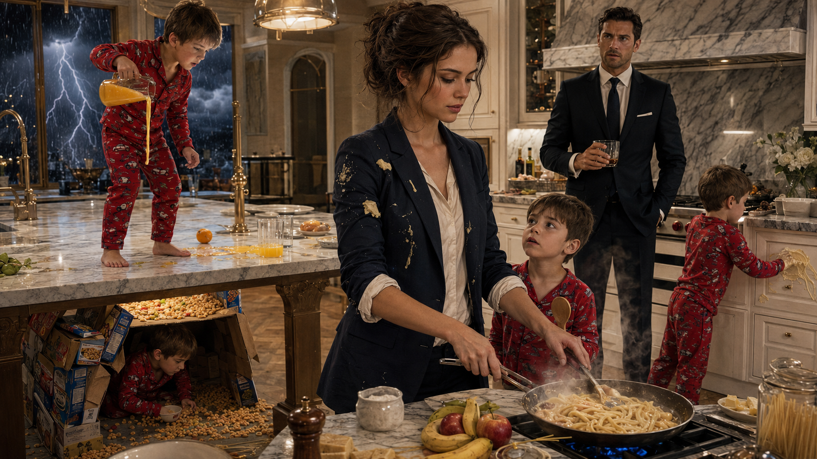 No nanny had ever survived dinner with the billionaire’s quadruplets—until a broke stranger walked in and did the one thing their father never expected.