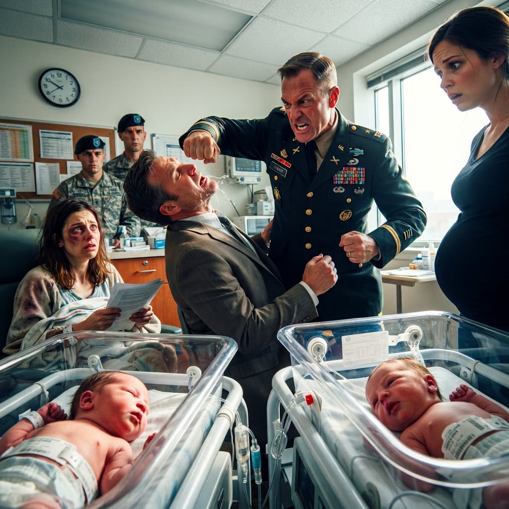 My husband dumped DIVORCE PAPERS on my lap while our premature twins fought for their lives in the NICU—and when his pregnant mistress walked in wearing MY custom maternity coat, I signed without a fight before making ONE phone call that brought military boots thundering down the hallway.