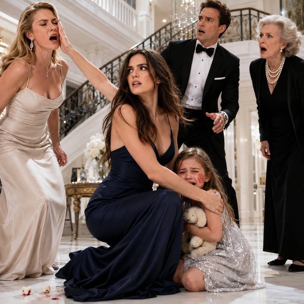 My husband’s mistress slapped our 5-year-old so hard her baby teeth hit the marble—and his response exposed a betrayal far bigger than the affair.
