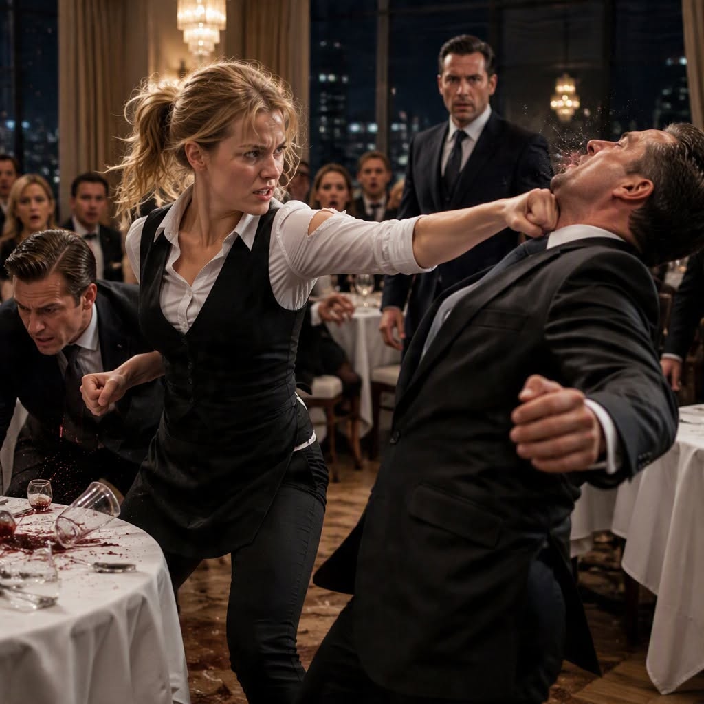 A WAITRESS SPILLED WINE ON A FEARED CRIME BOSS—when he forced her to choose between a date or THREE ROUNDS with an undefeated fighter, she chose the fight… then he saw the scar on her wrist and TURNED PALE.