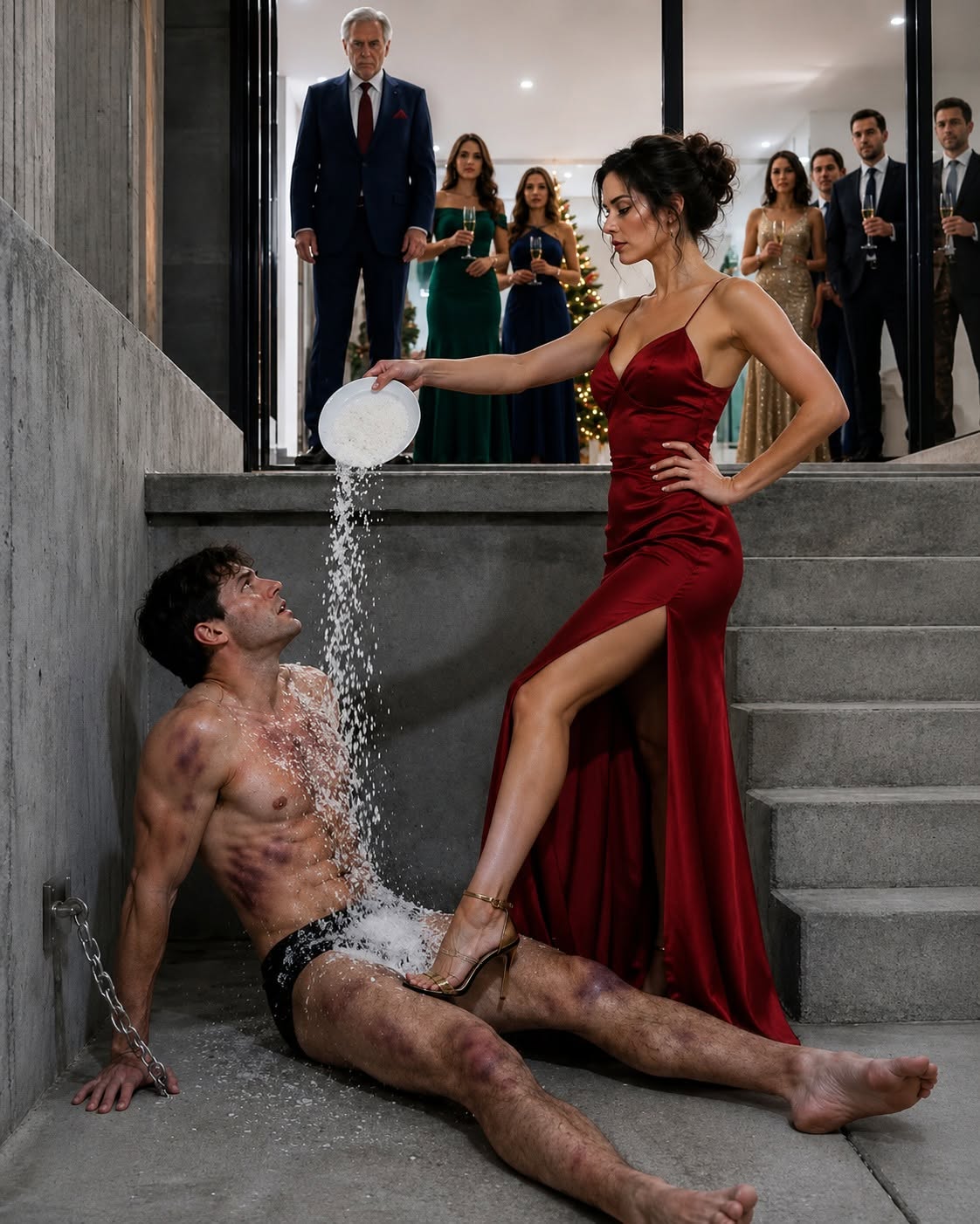 My son warned me, “Dad, don’t come—they’ll kill you,” but on New Year’s Eve I entered his house anyway and found him chained to a basement pillar while his wife partied upstairs.