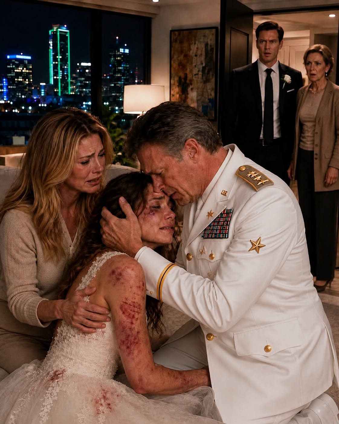 My daughter came home at 3 A.M. in the wedding dress I had zipped up hours earlier—ripped, bloody, and covered in bruises… but when she told me what her husband did while his mother beat her, I made ONE phone call that changed everything.