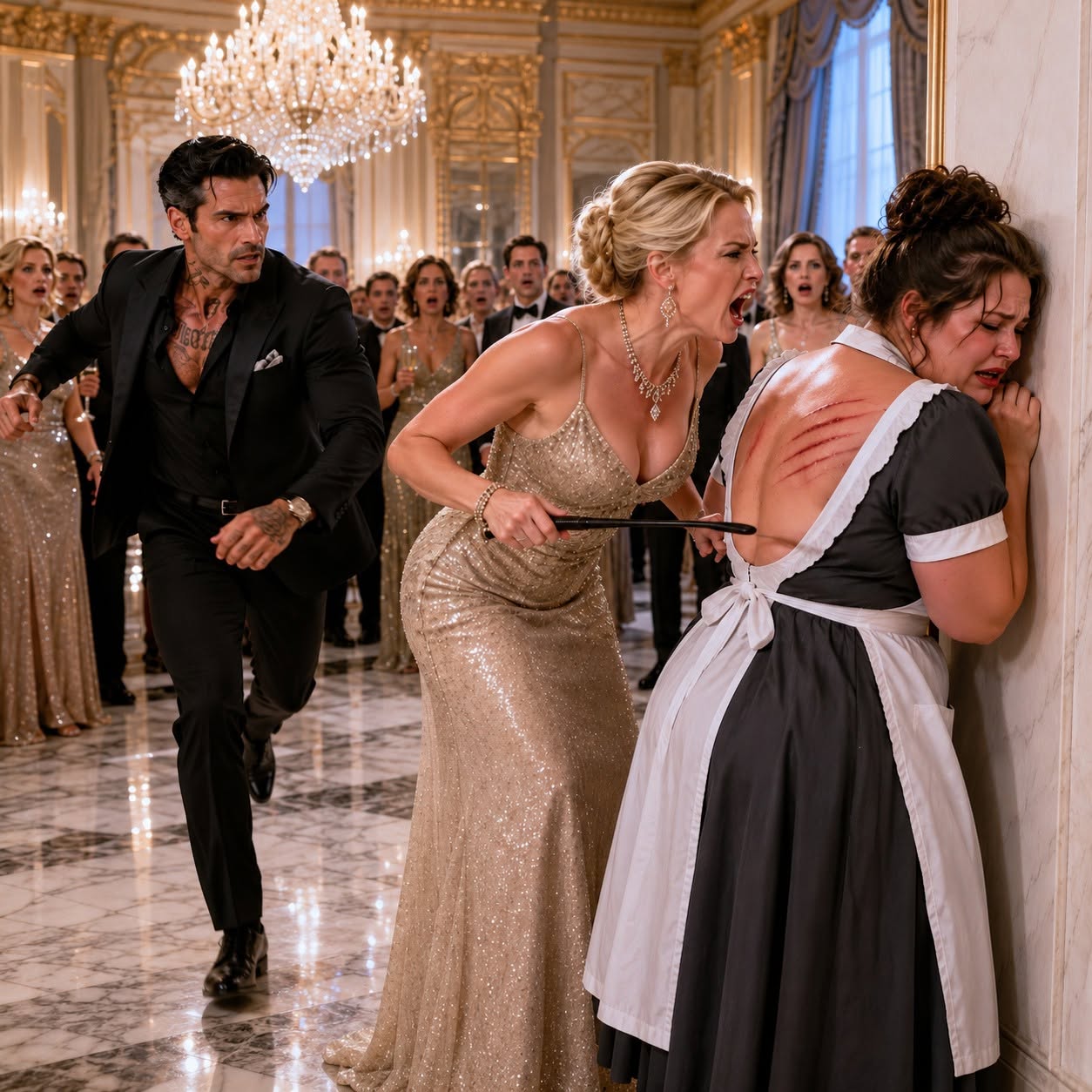 A BILLIONAIRE’S FIANCÉE WHIPPED A PLUS-SIZE MAID IN FRONT OF 200 GUESTS—BUT WHEN HE RETURNED, PLAYED THE SECURITY FOOTAGE, AND PLACED ONE TERRIFYING ITEM ON THE TABLE, SHE WENT PALE AND BEGGED HIM NOT TO SAY ONE NAME…