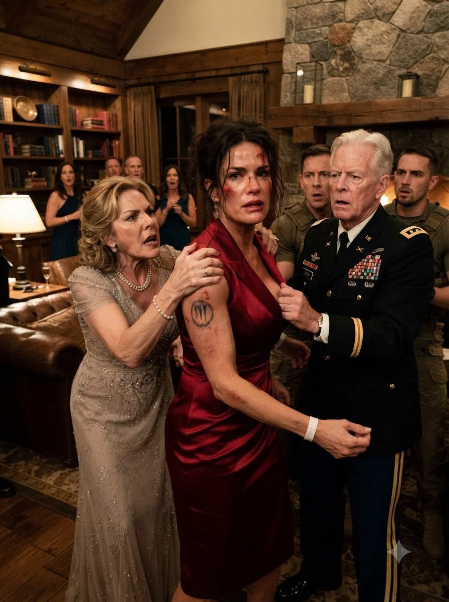 My mother yanked me out of my brother’s military homecoming photo—then my sleeve slipped, a colonel saw the mark on my arm, and the entire ballroom went DEAD SILENT...