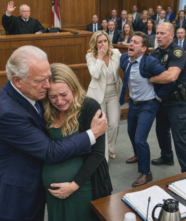 At my divorce hearing, my billionaire husband took EVERYTHING, called my unborn baby a “bastard,” and laughed that I’d be homeless within a week—then the courtroom doors exploded open and a ruthless tycoon thundered, “That’s my DAUGHTER you’re talking to…”