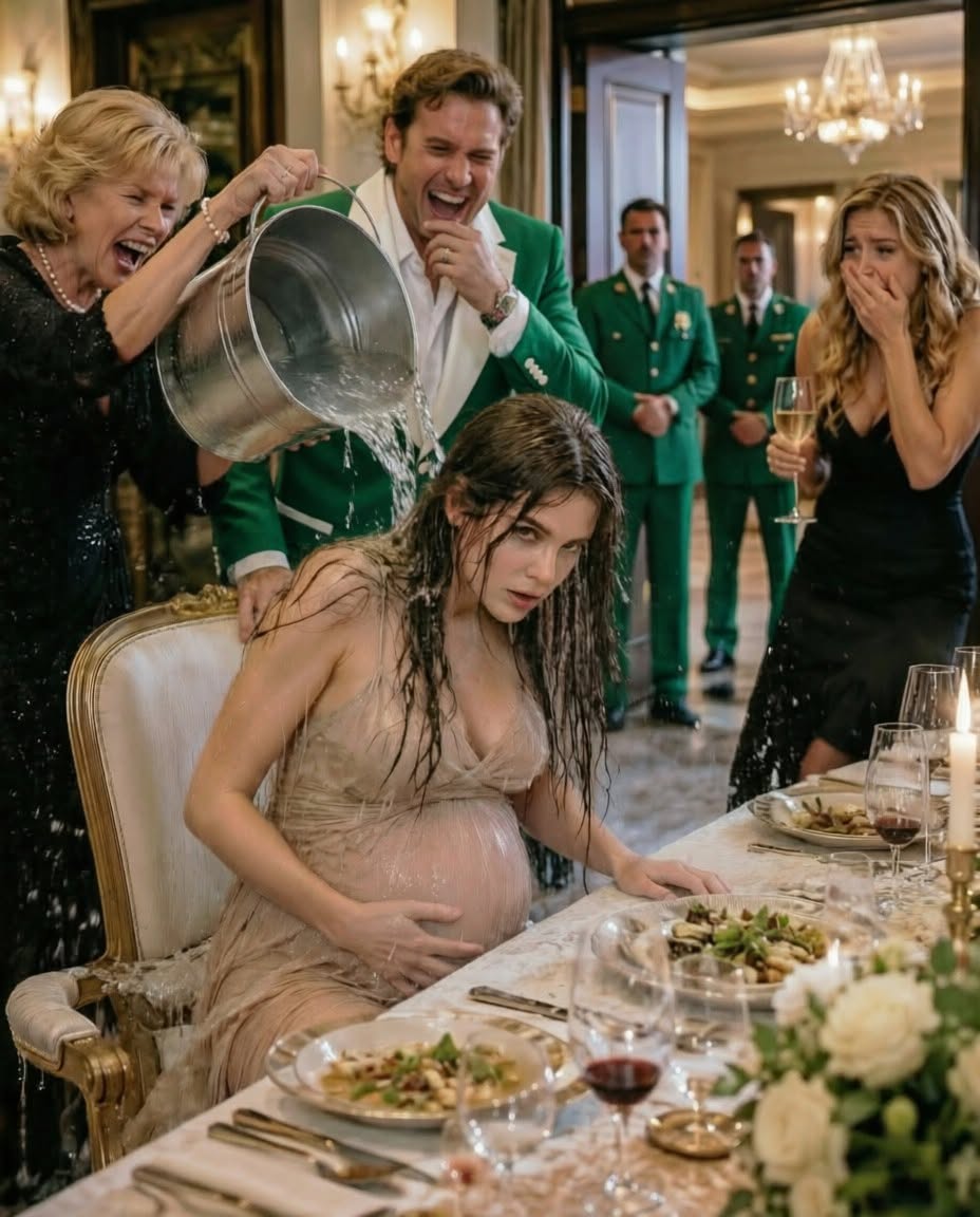 They dumped freezing dirty water over their pregnant ex-daughter-in-law for laughs—then corporate security walked in, called her “Madam Chairman,” and the entire table went silent.