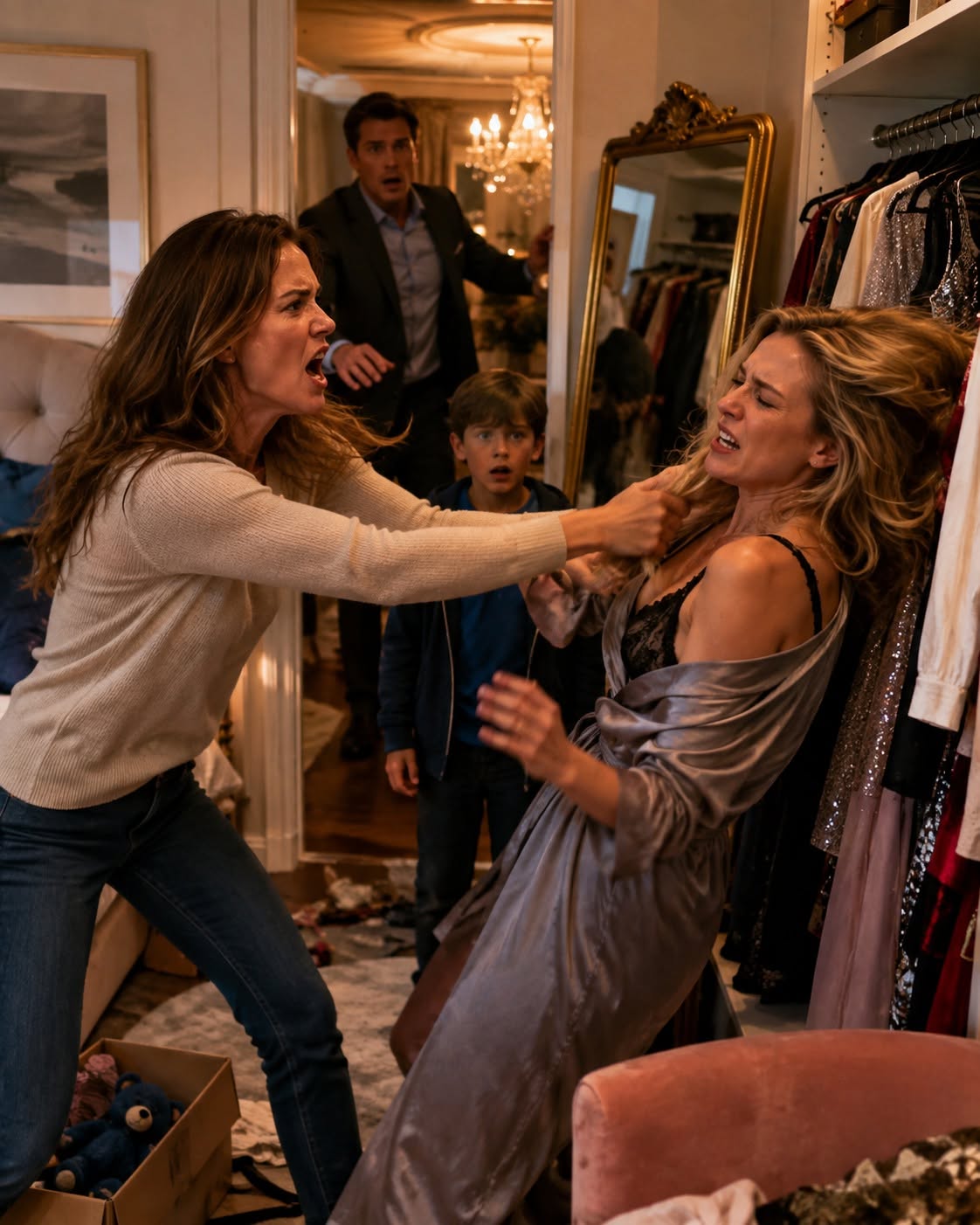 I came home to find my 7-year-old son’s bedroom completely erased—and my husband’s mistress hanging designer dresses in his closet like she already owned our house…
