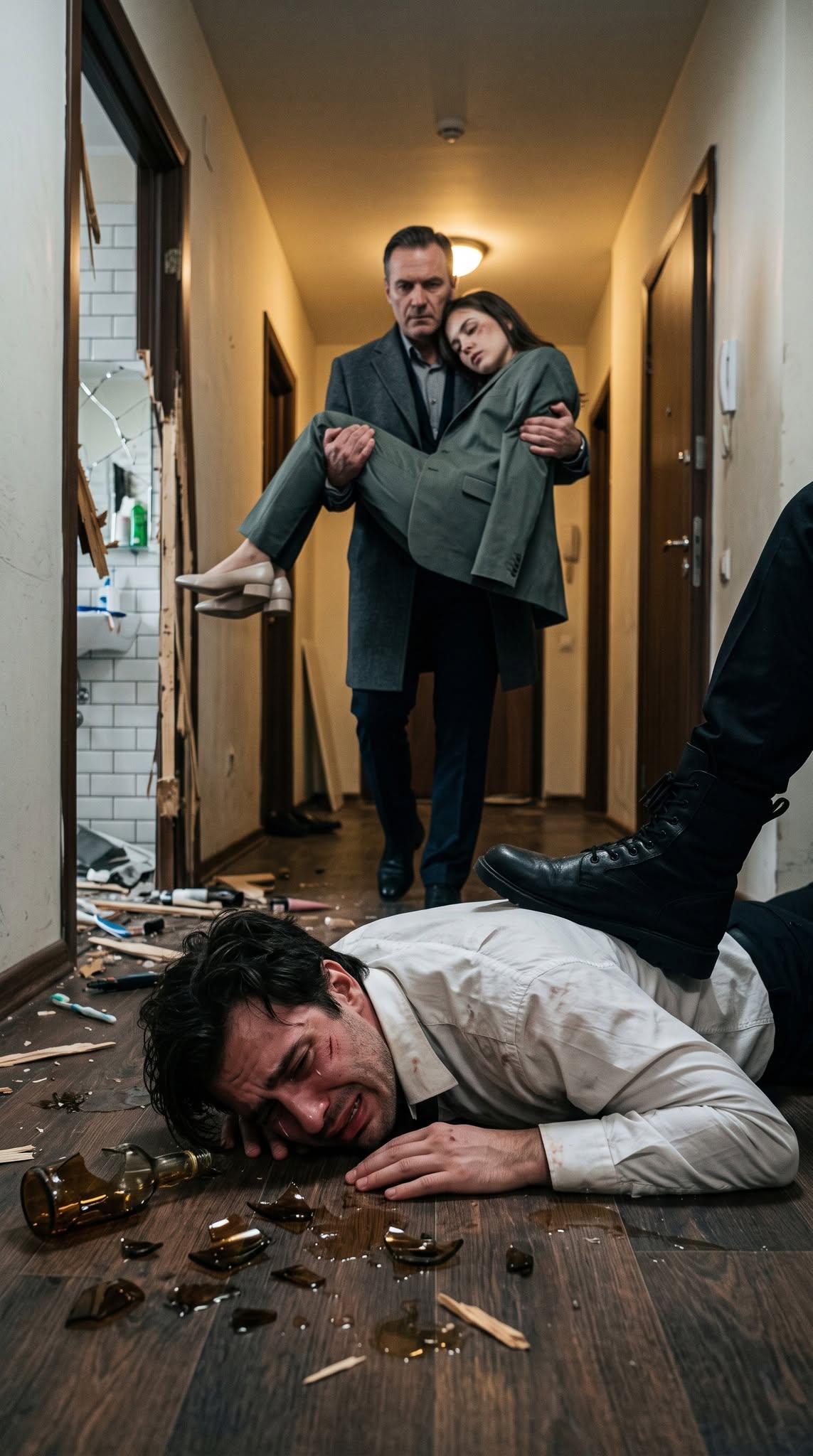 My husband broke my arm and laughed when I called New York’s most feared crime boss—then eight minutes later, our front door exploded off its hinges…