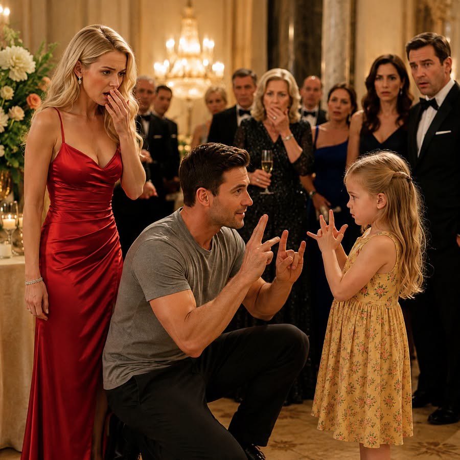 The billionaire CEO thought her deaf daughter would spend another night invisible—until a single dad ex-SEAL crossed the ballroom, signed ONE sentence to her, and made everyone stop talking.