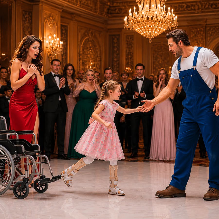 The billionaire mom thought her disabled daughter was only watching the dancers—until the little girl stood up for the first time in three years and walked straight toward the janitor holding a mop.