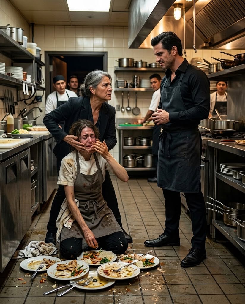 I found my daughter on a restaurant kitchen floor eating strangers’ leftovers while her husband watched with a smile—what I discovered in his office hours later made that smile disappear for good.