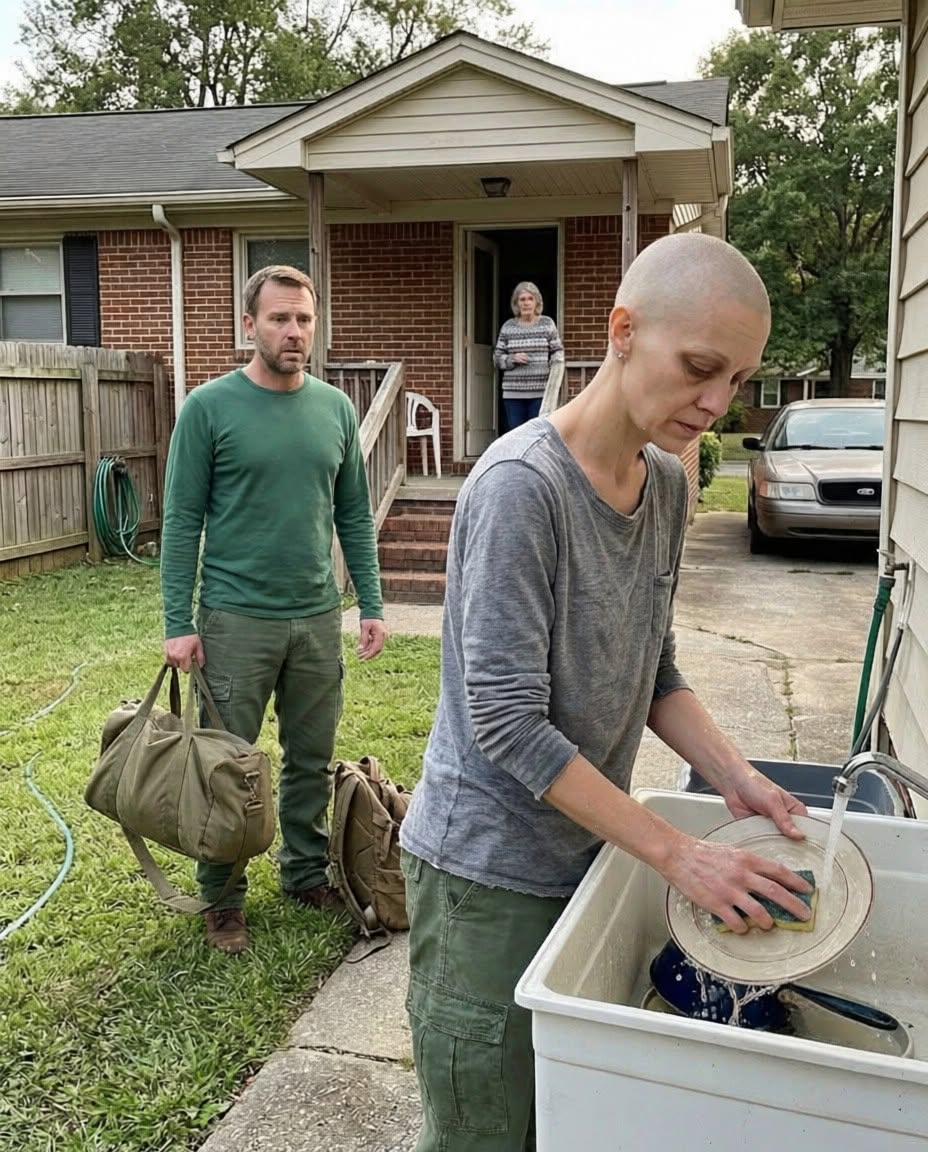 I sent nearly $100,000 home while serving overseas—then I came back unannounced and found my wife BALD, starving, and washing dishes behind the house while my family lived in luxury…