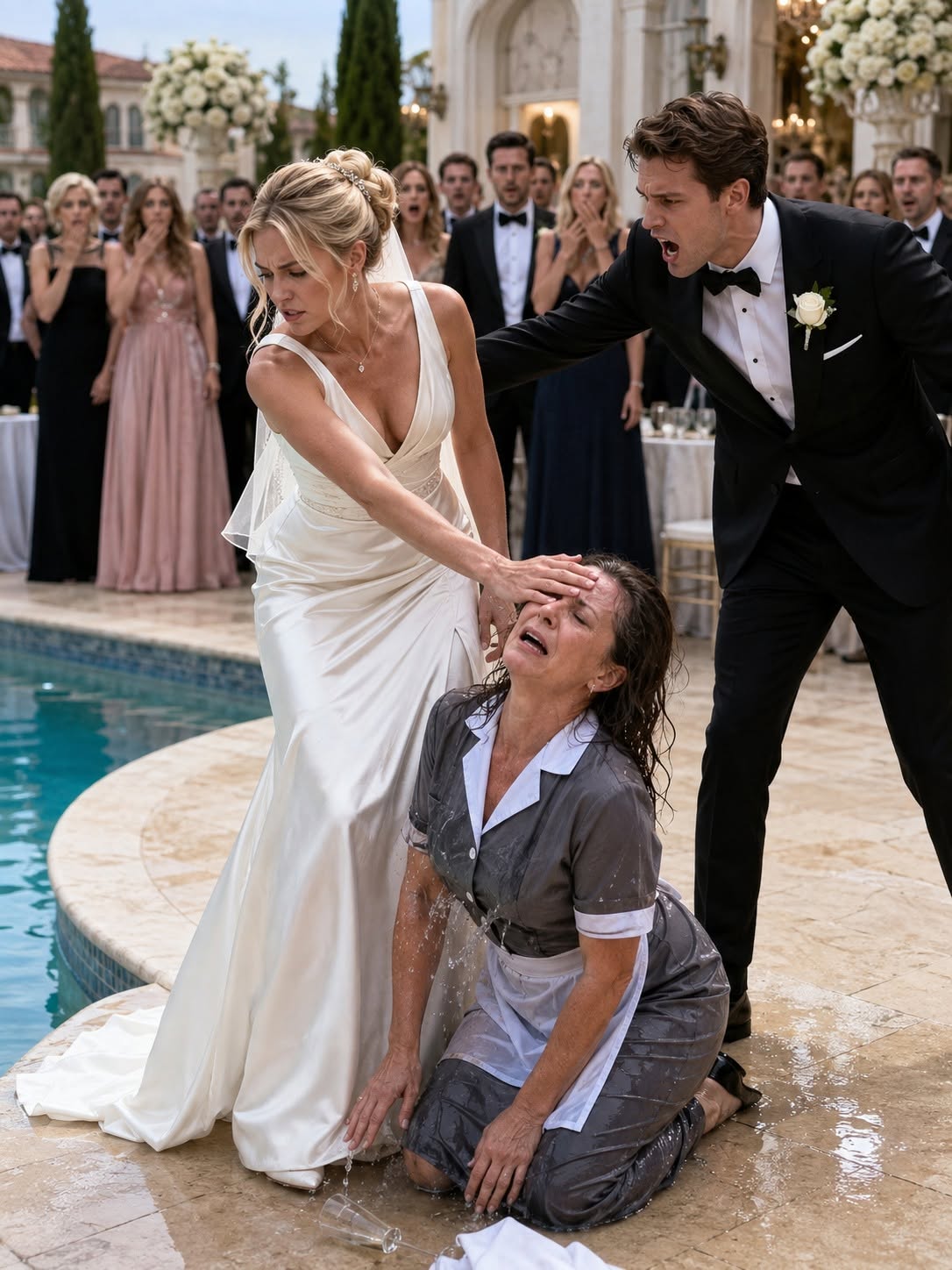 At my wedding, I forced the maid who destroyed my family to her knees—then my groom slapped me in front of everyone and screamed, “THAT’S MY MOTHER!”… but he had no idea I already knew what he planned to steal from me next.