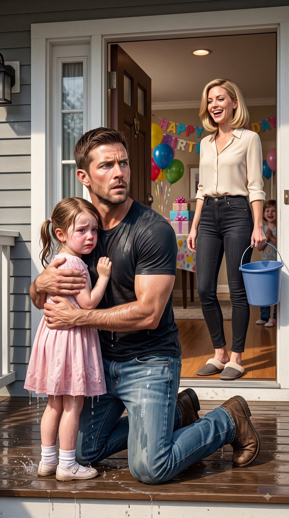 My sister-in-law locked my feverish five-year-old outside and dumped ice water over us because she thought I was a broke veteran—then one phone call revealed exactly who she had just humiliated.