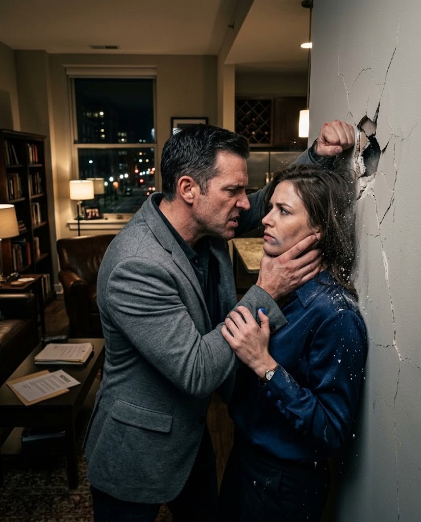 My husband grabbed my bruised face and whispered, “No one will ever believe you over me”—so I pressed the tiny button hidden inside my sleeve and watched his confidence disappear.