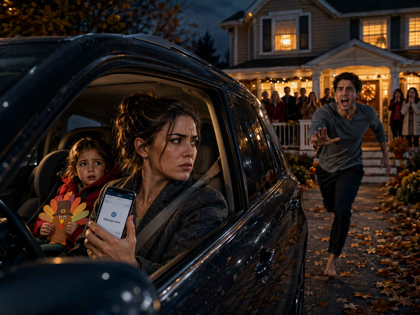 MY FAMILY THREW MY 5-YEAR-OLD DAUGHTER AND ME OUT ON THANKSGIVING—so I sent ONE EMAIL from the driveway, and five minutes later my barefoot brother was chasing my car screaming, “UNDO IT—PLEASE!”