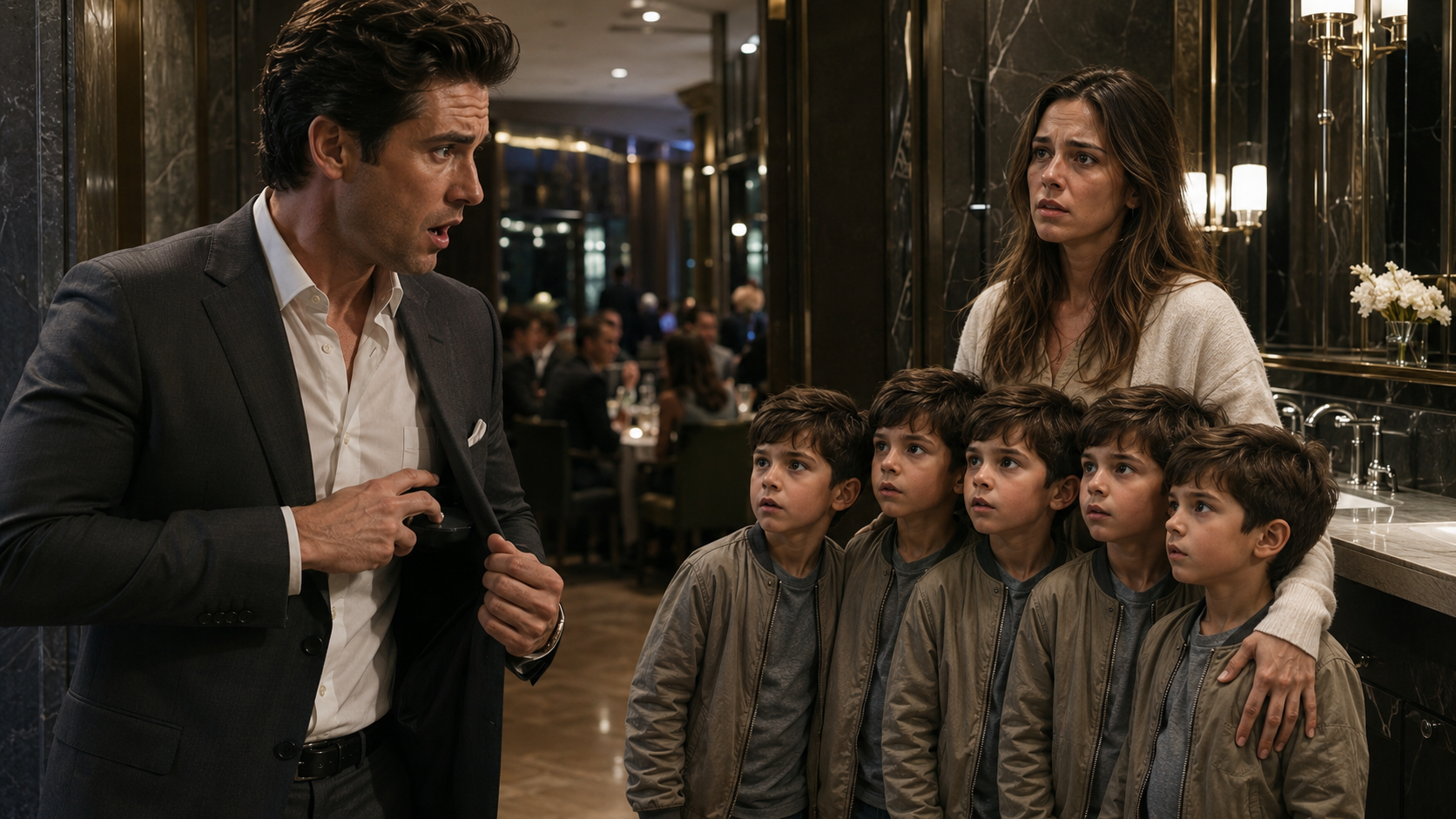 HE WAS HOURS AWAY FROM PROPOSING TO THE “PERFECT” WOMAN—until four identical little boys walked out of a restaurant bathroom, looked exactly like him, and their mother turned out to be the ex he was told had abandoned him six years ago…