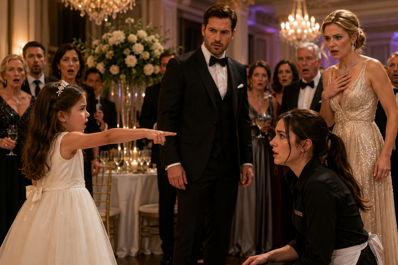 A Billionaire’s Daughter Stopped Her Father’s Engagement Banquet With Four Words—Then Revealed Why She Wanted the Waitress Instead of His Perfect New Bride…