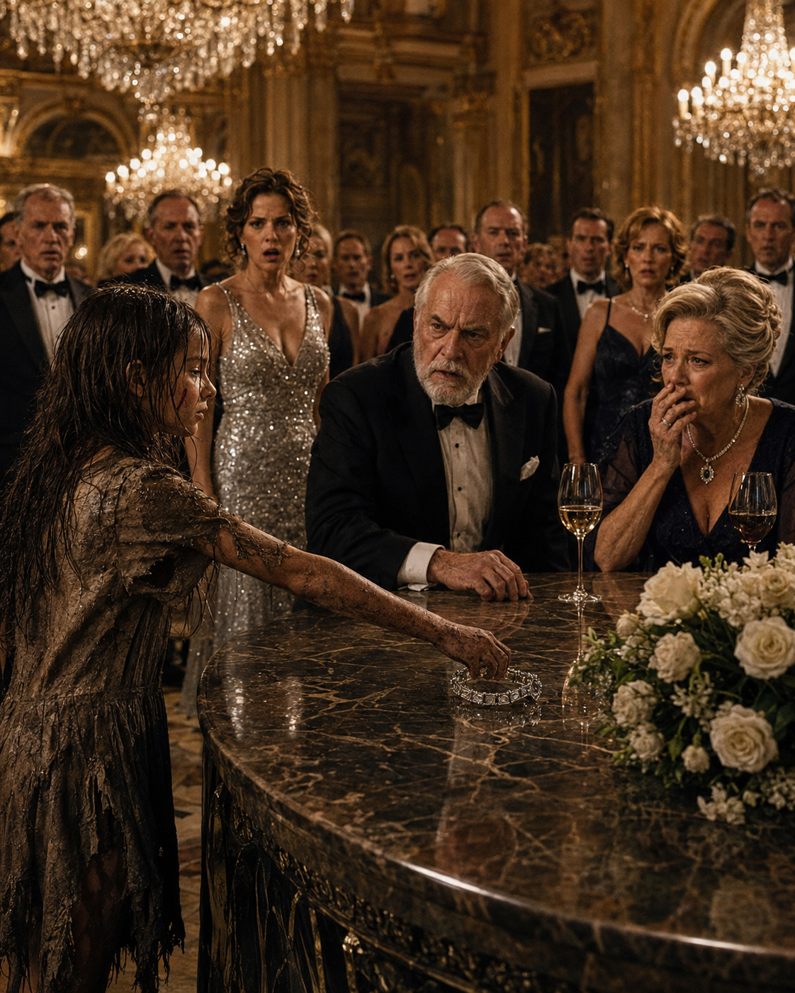 They called the mud-covered girl a liar—until she dropped a dead heiress’s bracelet onto the billionaire family’s table.