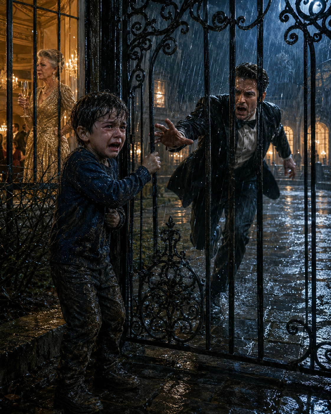 I trusted my mother to watch my seven-year-old son—then I found him locked outside in the freezing rain while she drank champagne at a luxury gala.