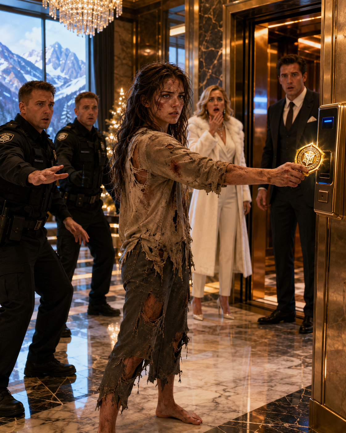 MY COUSIN’S WIFE SLAPPED ME, CALLED ME HOMELESS, AND ORDERED SECURITY TO DRAG ME OUT OF MY OWN LUXURY RESORT—but when I pressed my grandfather’s GOLD FOUNDER BADGE against the terminal and every door suddenly locked, my cousin stepped from the private elevator, saw I had survived the crash, and turned WHITE WITH FEAR.