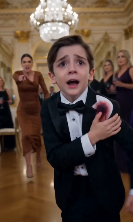 EL NIÑO QUE IRRUMPIÓ ENSANGRENTADO EN UNA GALA DE MILLONARIOS… Y REVELÓ UNA MENTIRA QUE DURÓ SIETE AÑOS