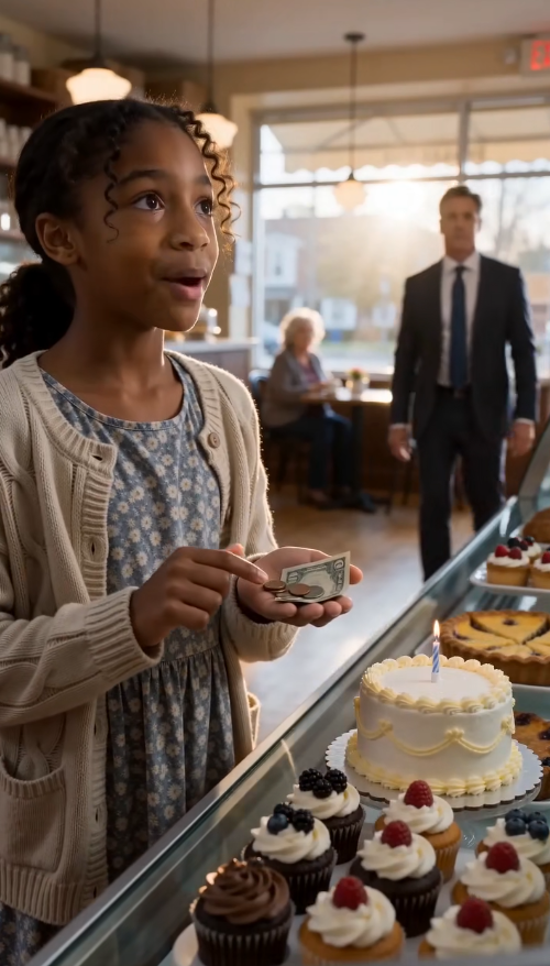 LA NIÑA QUE COMPRÓ UN PASTEL CON $1.34… SIN SABER QUE UN MILLONARIO ESTABA A PUNTO DE CAMBIAR SU VIDA