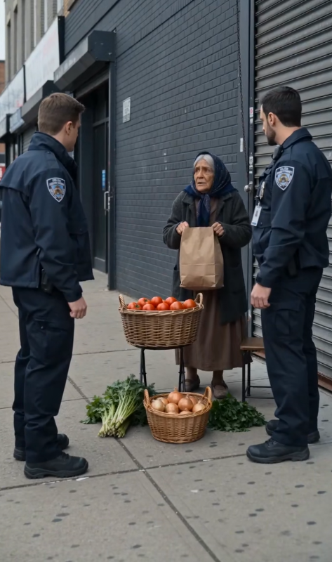 LA POLICÍA SINTIÓ PENA POR LA ANCIANA QUE VENDÍA VERDURAS EN LA CALLE… HASTA QUE UN AGENTE MIRÓ UN TOMATE DE CERCA