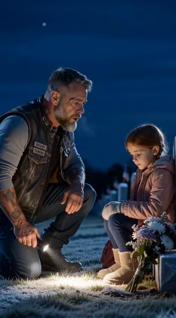 LA NIÑA QUE DORMÍA SOBRE LA TUMBA DE SU PADRE… HASTA QUE MIL MOTEROS LLEGARON PARA DEMOSTRARLE QUE YA NO ESTABA SOLA