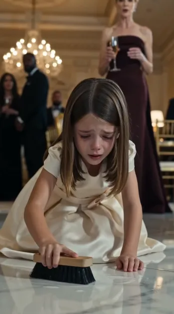STALLONE ENTRÓ EN UNA GALA Y ENCONTRÓ A UNA NIÑA DE TRES AÑOS FREGANDO EL SUELO DE RODILLAS… LO QUE DESCUBRIÓ DESPUÉS CAMBIÓ A LA FAMILIA MERCER PARA SIEMPRE