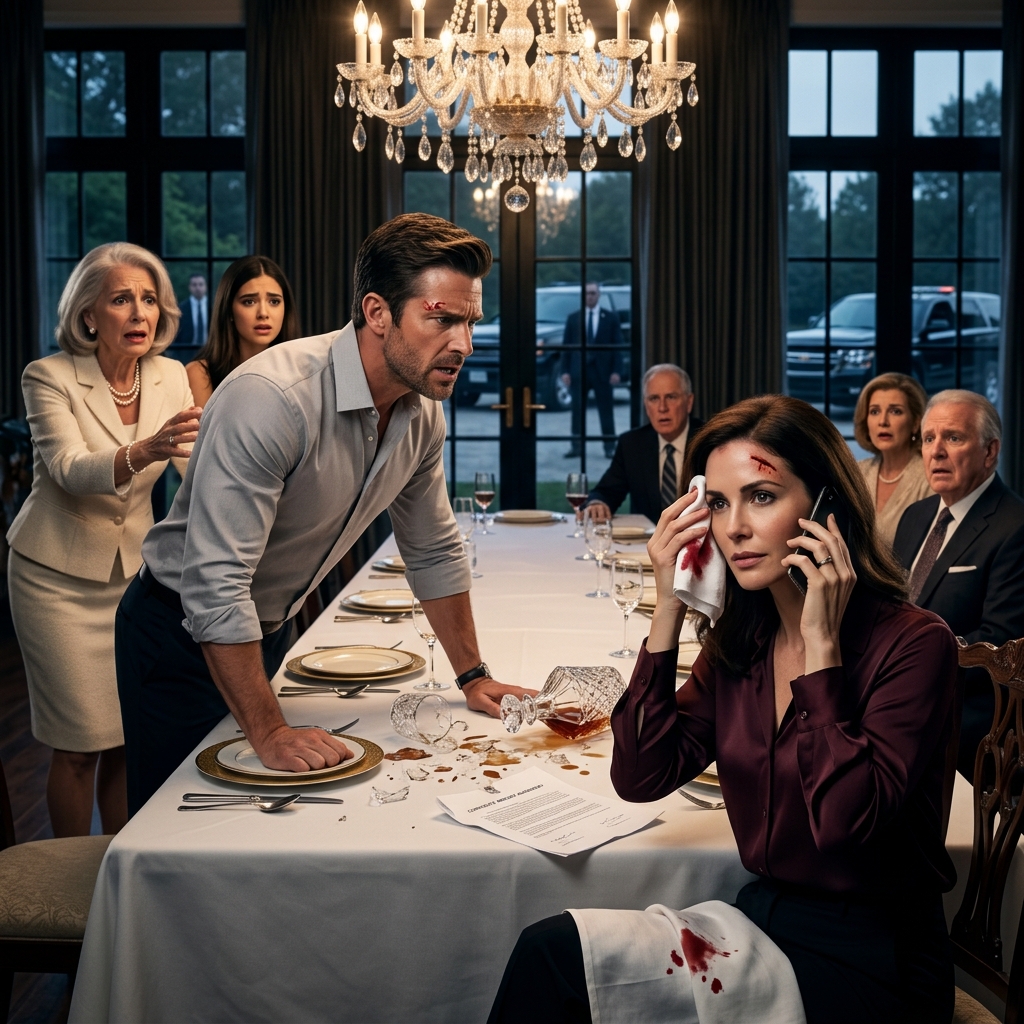 HE BLOODIED HIS WIFE AT DINNER—THEN ONE CALL FROZE HIS EMPIRE