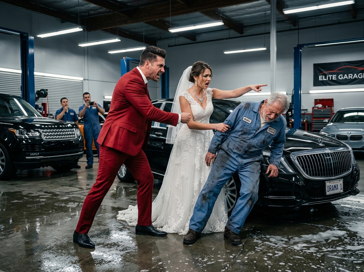 He Shoved an Old Mechanic—Then the Bride Stopped Everything