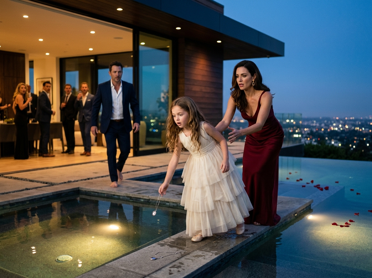 Lily Welcomed Her Father Home—Then He Saw His Wife Push Her Into the Pool